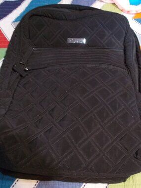 Vera Bradley Quilted Backpack 3 Pocket w/Organizer Colorful Lining - Like New